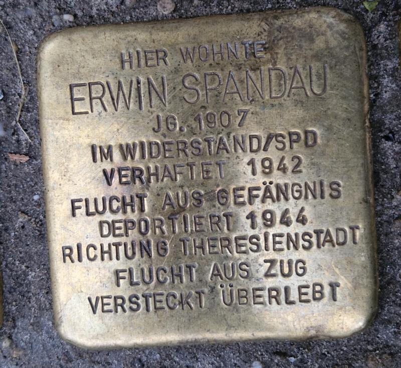 Stolperstein für Erwin Spandau © MTS