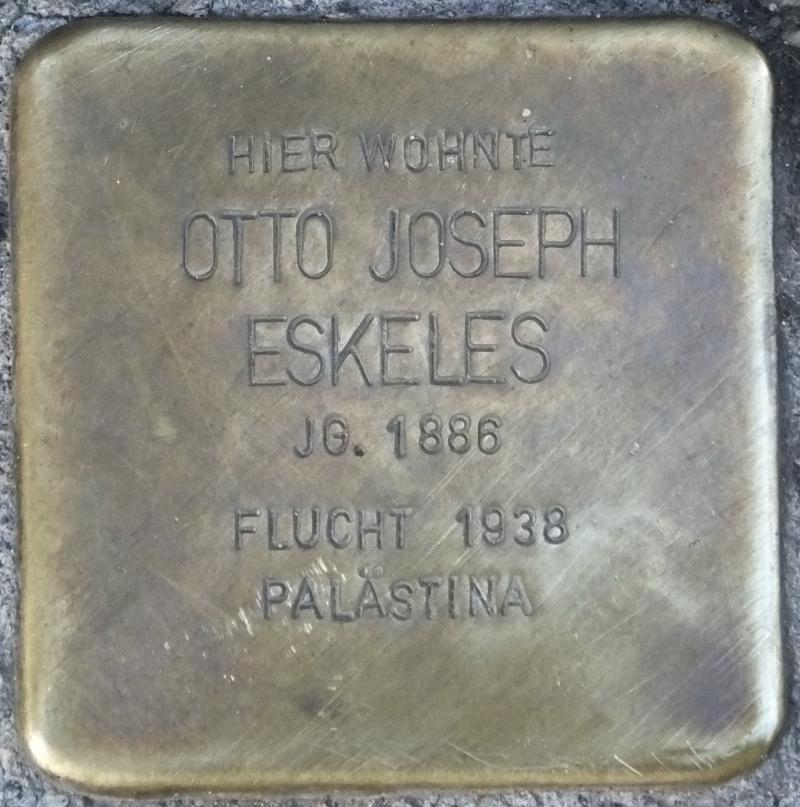 Stolperstein für Otto Joseph Eskeles, Foto: H.-J.Hupka, 2015