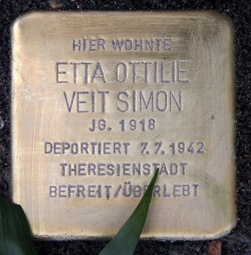 Stolperstein Etta Ottilie Veit Simon © OTFW