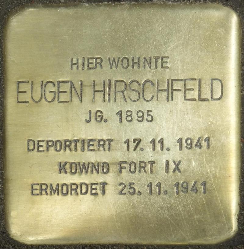 Stolperstein Eugen Hirschfeld Bild: Stolpersteine-Initiative CW, Hupka