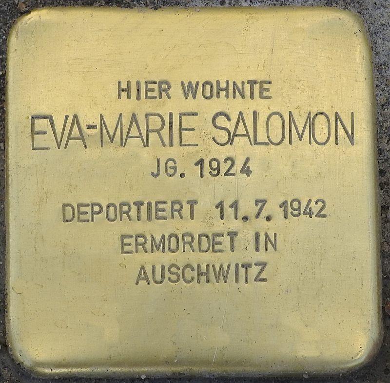 Stolperstein Eva-Marie Salomon © H. J. Hupka