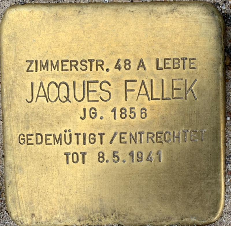 Stolperstein Jacques Fallek © Hans-Wilhelm Saure