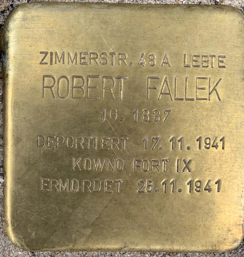 Stolperstein Robert Fallek © Hans-Wilhelm Saure