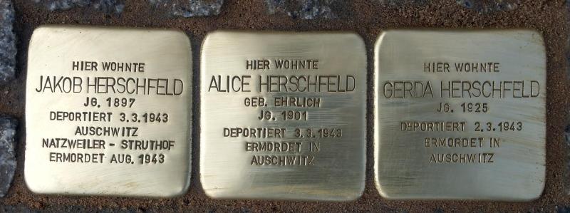 Stolpersteine Familie Herschfeld © Koordinierungsstelle Stolpersteine Berlin
