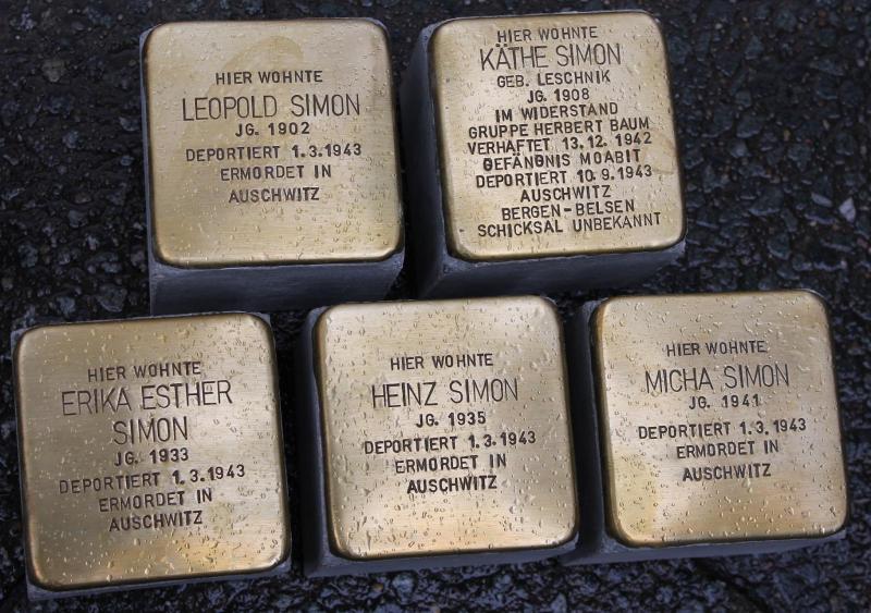 Stolpersteine Familie Simon © Koordinierungstelle Stolpersteine Berlin