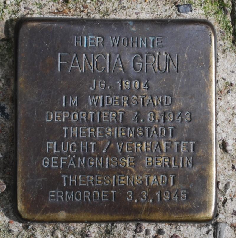 Stolperstein für Fancia Grün.