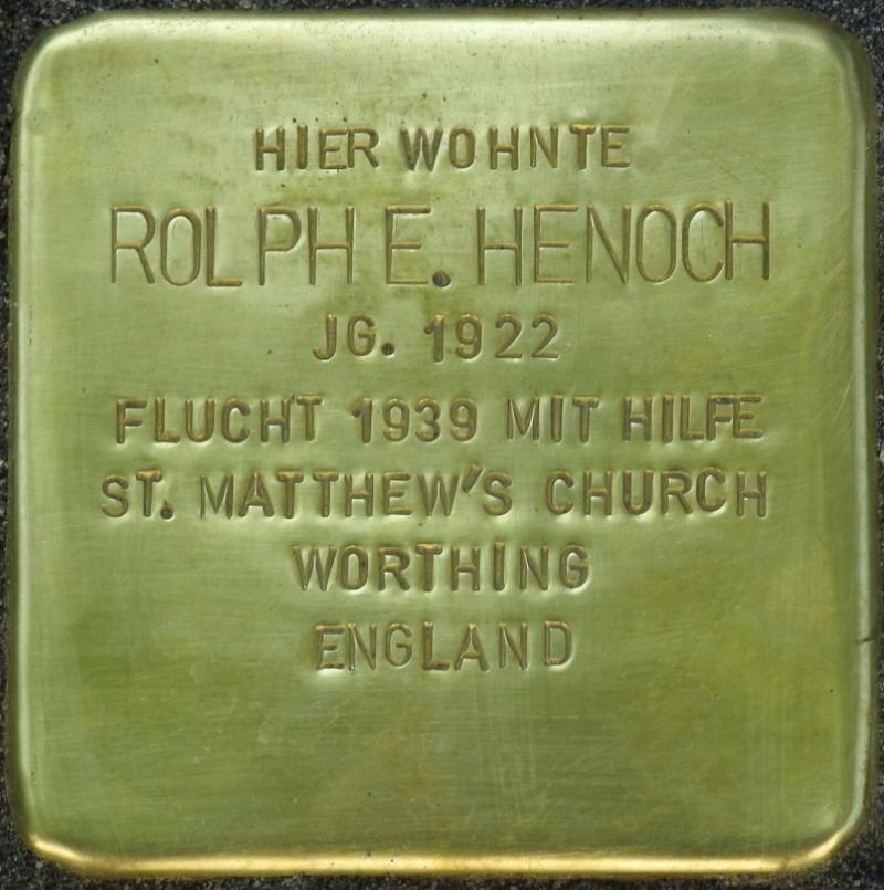 Stolperstein Rolph E. Henoch Bild: Stolpersteine-Initiative CW, Hupka