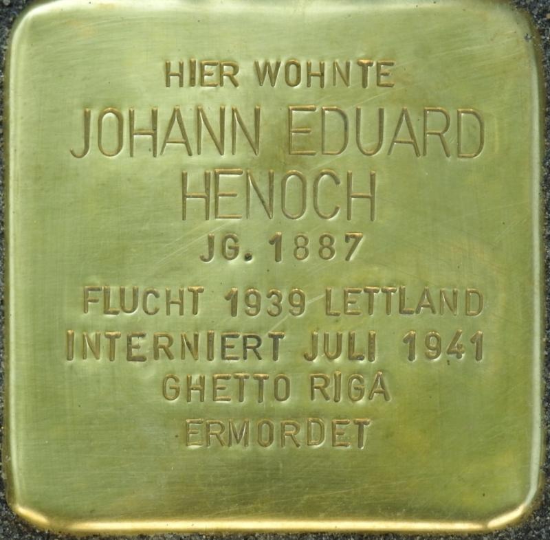 Stolperstein Johann Eduard Henoch Bild: Stolpersteine-Initiative CW, Hupka