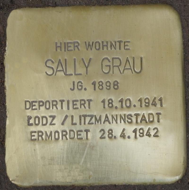 Stolperstein Sally Grau, Bild: Stolpersteine-Initiative CW, Hupka