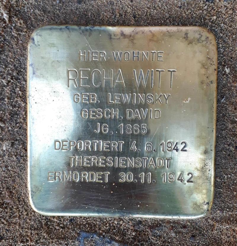 Stolperstein Recha Witt © P. Gutsche