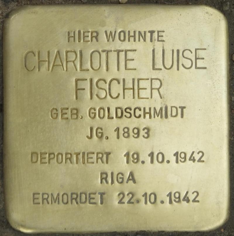 Stolperstein Charlotte Luise Fischer Bild: Stolpersteine-Initiative CW, Hupka
