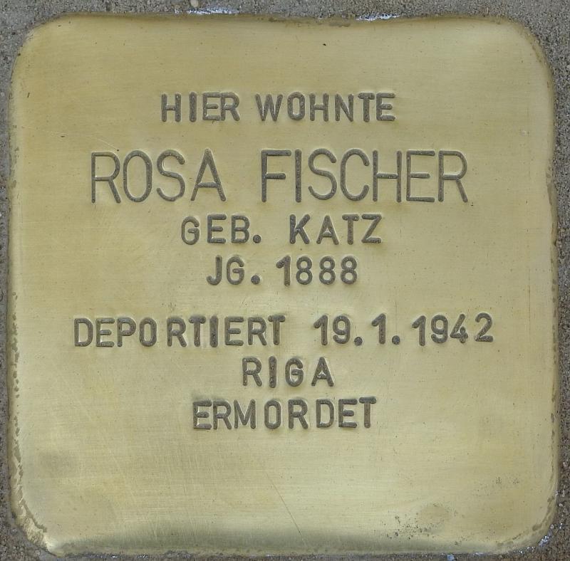 Stolperstein Rosa Fischer Bild: Stolperstein-Initiative CW, Hupka