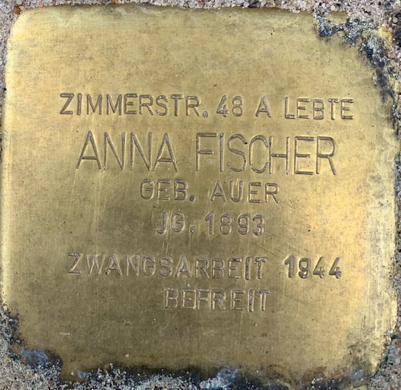 Stolperstein Anna Fischer © Hans-Wilhelm Saure