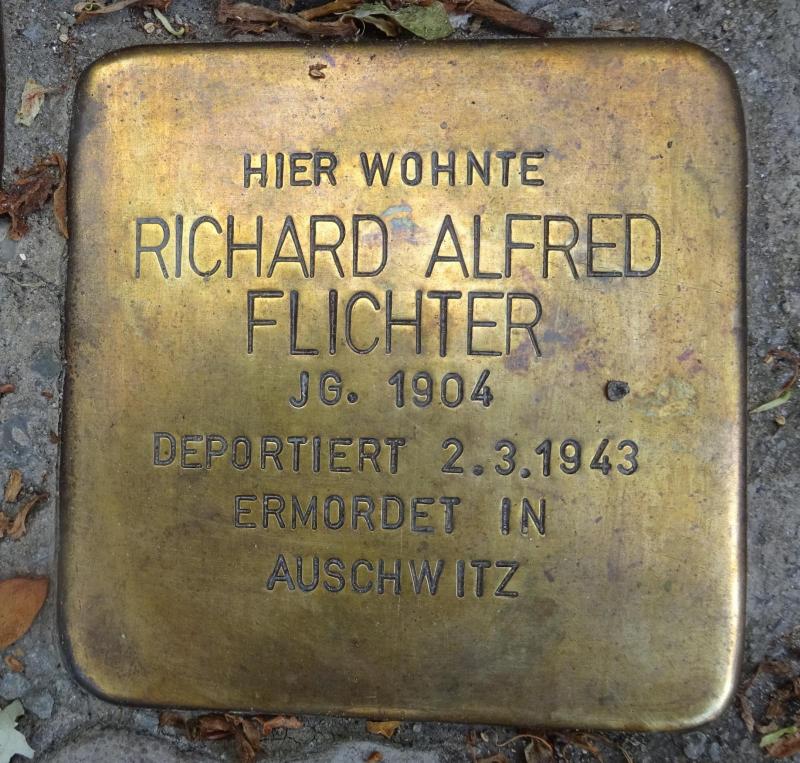 Stolperstein Richard Alfred Flichter © S.Davids