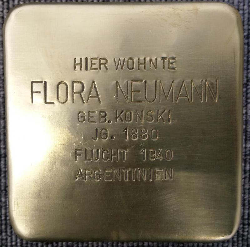 Stolperstein Flora Neumann © Koordinierungsstelle Stolpersteine Berlin