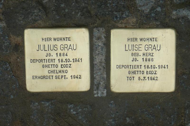 Stolpersteine für Julius und Luise Grau