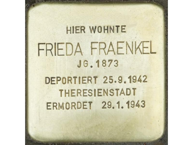 Stolperstein für Frieda Fränkel, Foto Stolpersteine-Initiative CW, Hupka, 2015