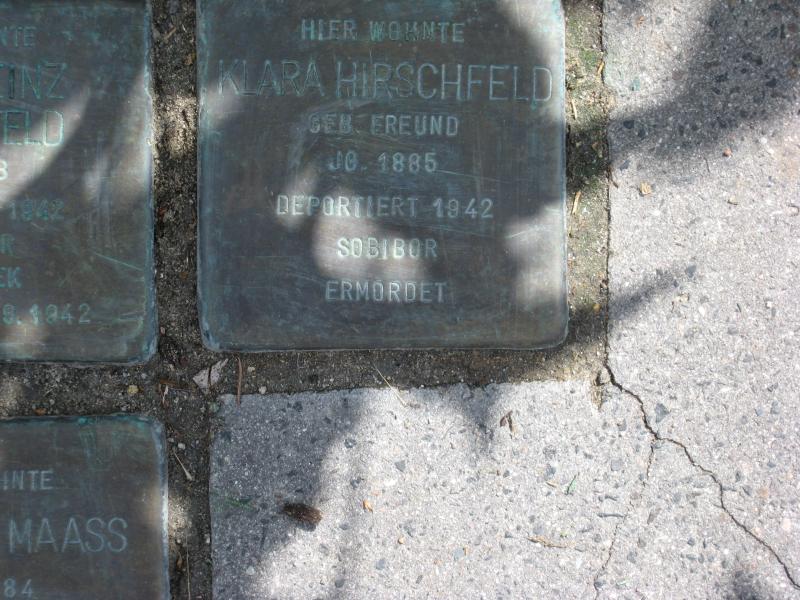 Stolperstein für Klara Hirschfeld. Copyright: MTS