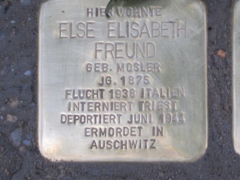 Stolperstein für Else Elisabeth Freund. Copyright: MTS