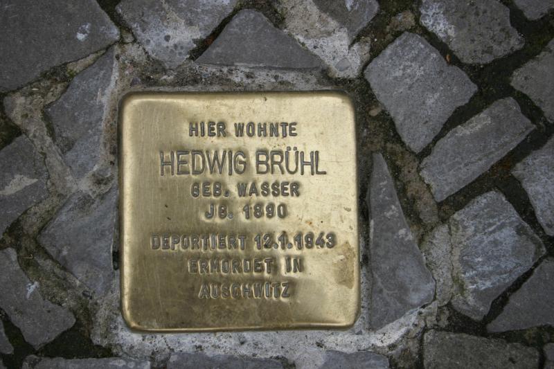 Stolperstein für Hedwig Brühl. Copyright MTS