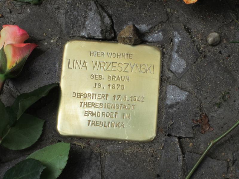 Stolperstein für Lina Wrzeszynski. Copyright: MTS