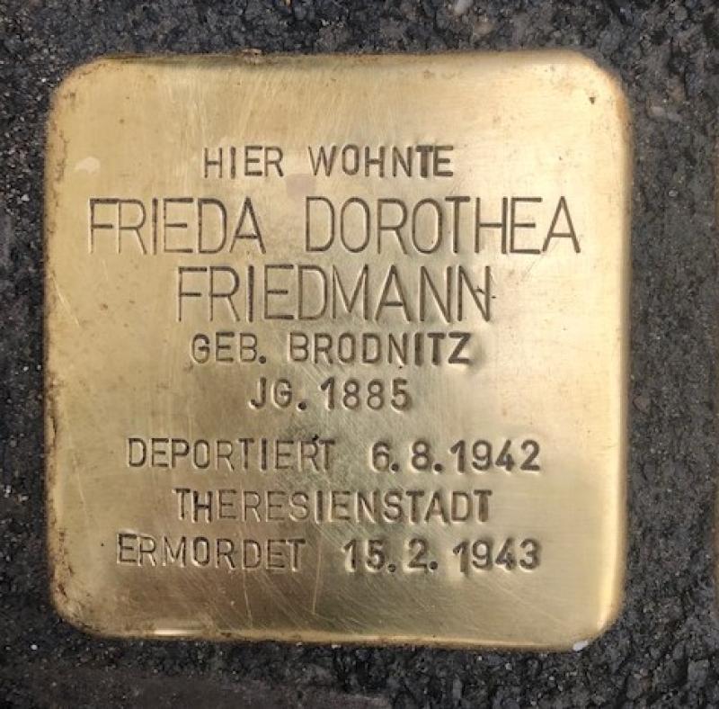 Stolperstein Frieda Friedmann, geb. Brodnitz © S. Davids