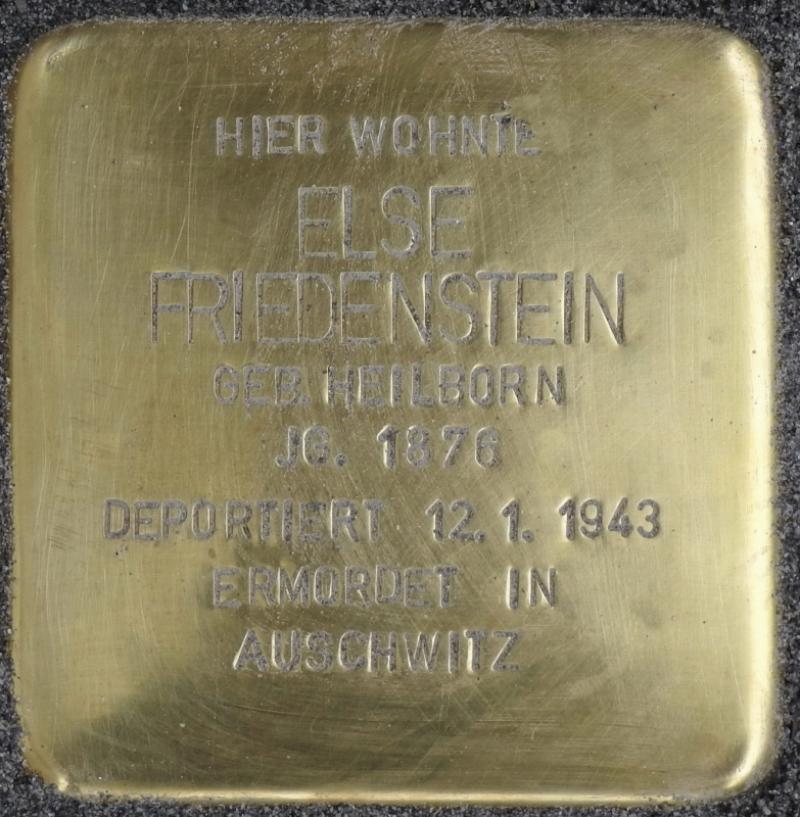 Stolperstein Else Friedenstein Bild: Stolpersteine-Initiative CW