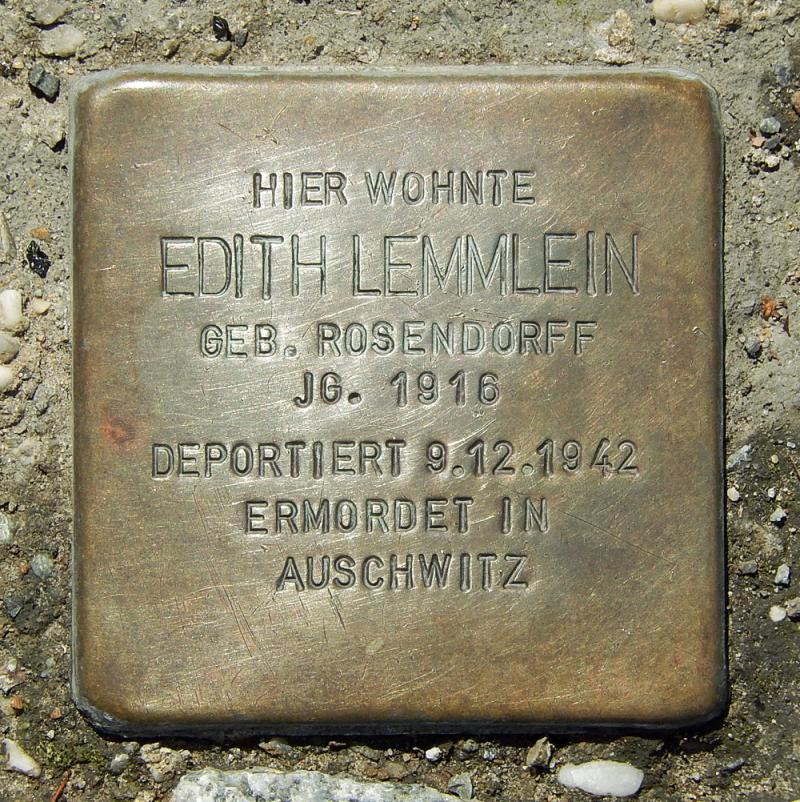 Stolperstein für Edith Lemmlein