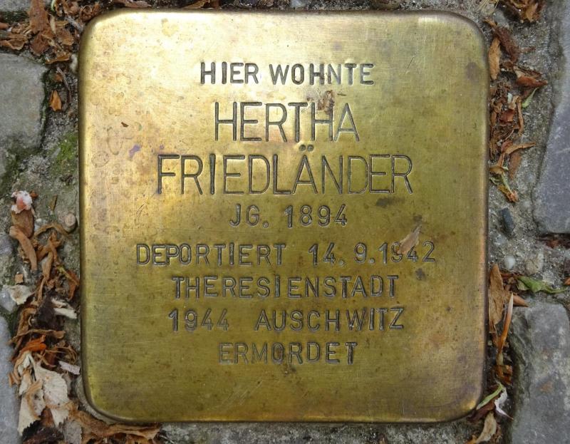 Stolperstein Hertha Friedländer © S.Davids