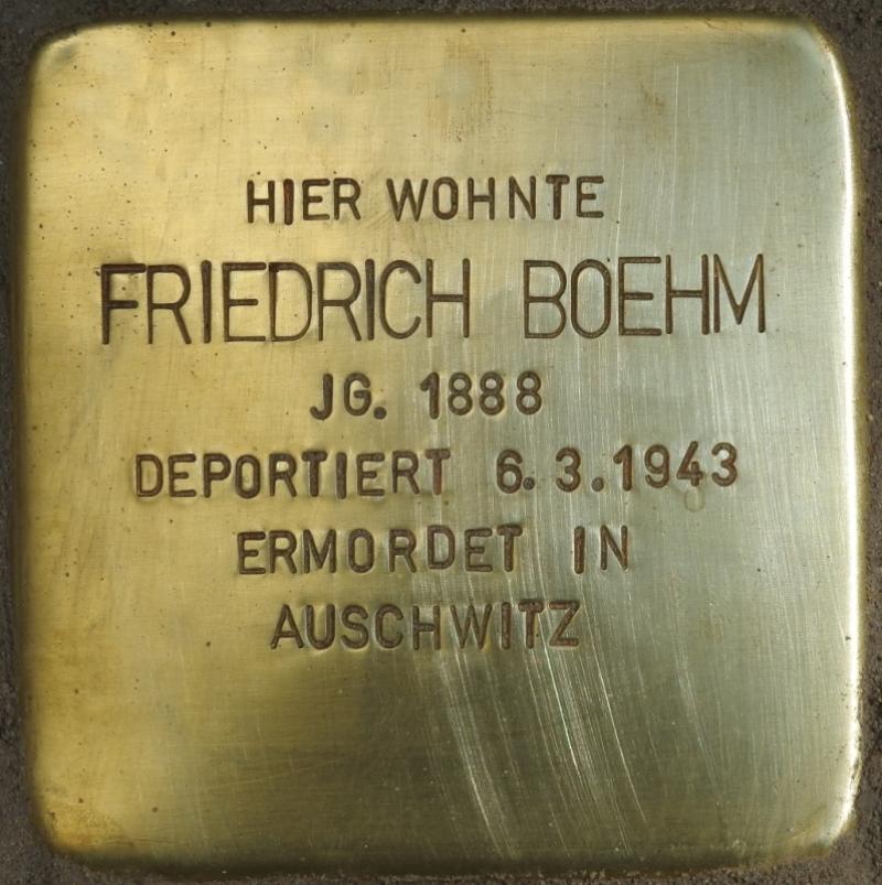 Stolperstein Friedrich Boehm © H. J. Hupka