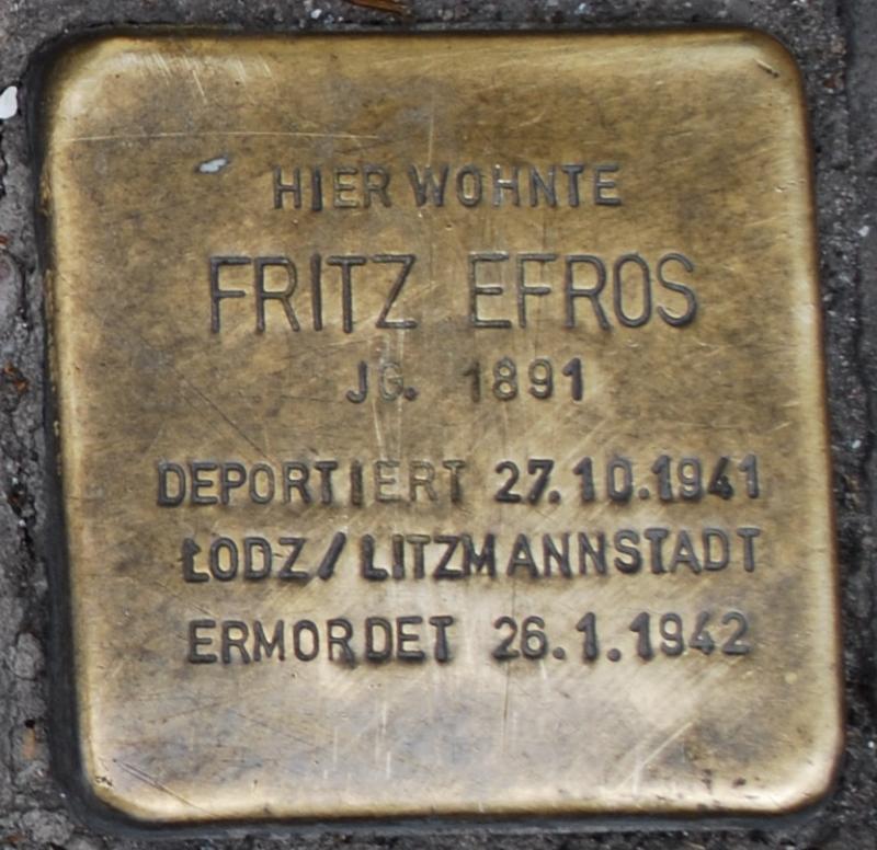 Stolperstein für Fritz Efros.