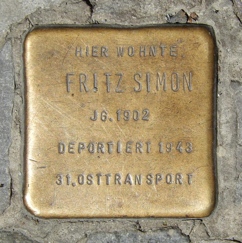 Stolperstein für Fritz Simon