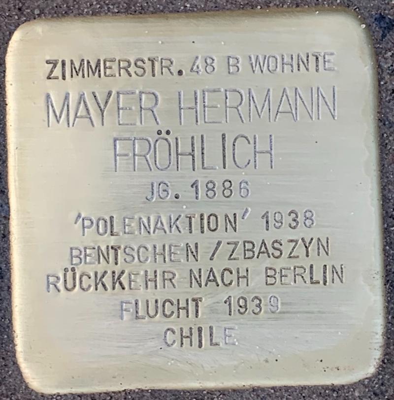 Stolperstein Mayer Hermann Fröhnlich © Hans-Wilhelm Saure