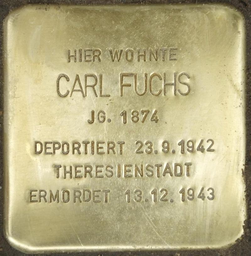 Stolperstein Carl Fuchs Bild: Stolpersteine-Initiative CW, H.-J. Hupka