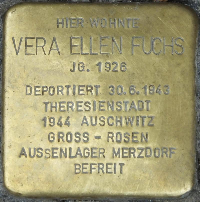 Stolperstein Vera Ellen Fuchs (Bild: Stolpersteine-Initiative CW, Hupka)