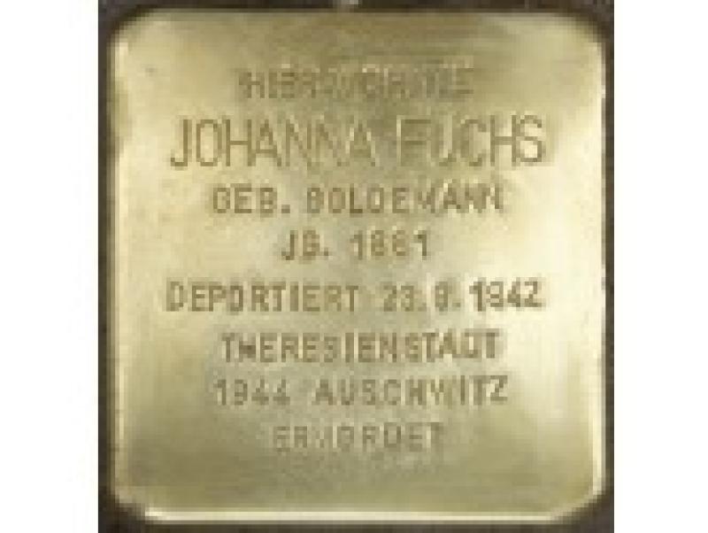 Stolperstein Johanna Fuchs Bild: Stolpersteine-Initiative CW, H.-J. Hupka