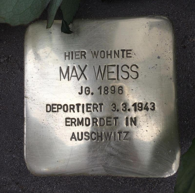 Stolperstein Max Weiss © Stolperstein Initiative Mitte