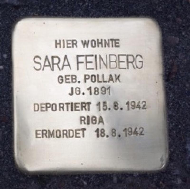 Stolperstein Sara Feinberg / Foto: Initiative Mitte