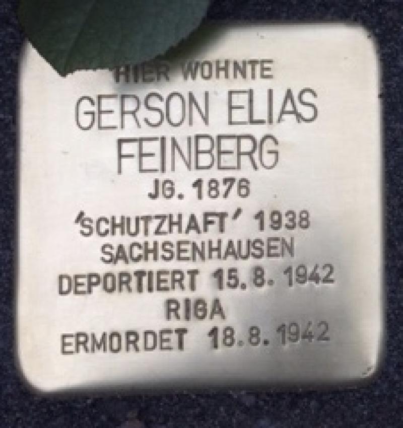 Stolperstein Gerson Elias Feinberg / Foto: Initiative