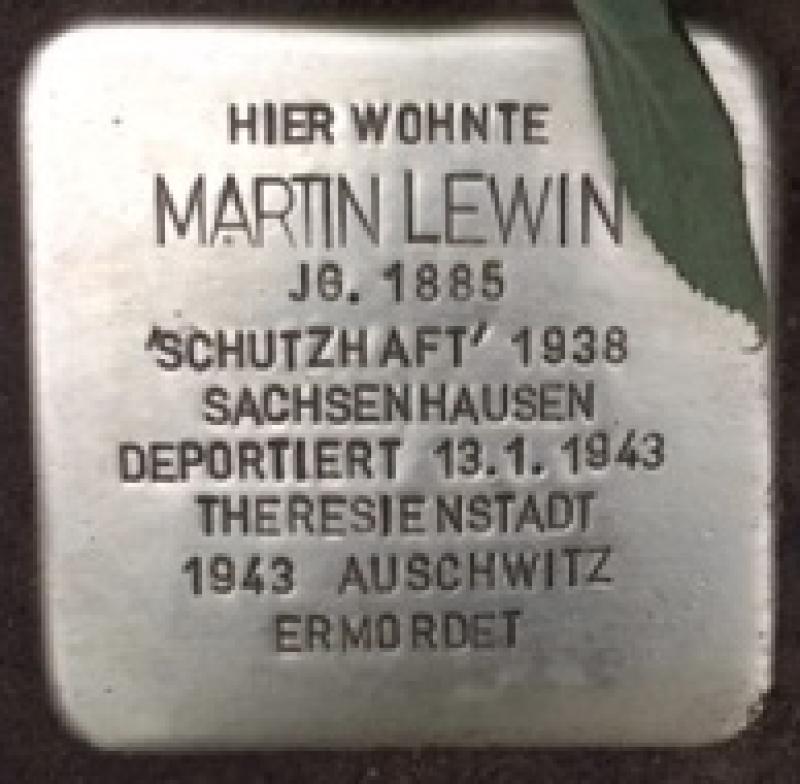 Stolperstein Martin Lewin, Foto: Initiative MItte