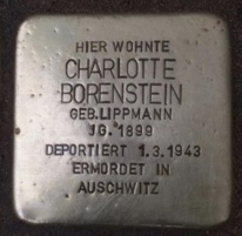 Stolperstein Charlotte Borenstein © Stolperstein-Initiative Mitte