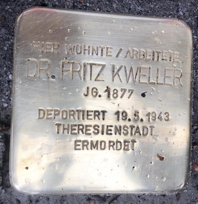 Stolperstein für Fritz Kweller, Foto: Benjamin Herzog