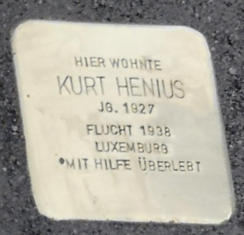 Stolperstein Kurt Henius, Foto: Dr. Ralf Forsbach
