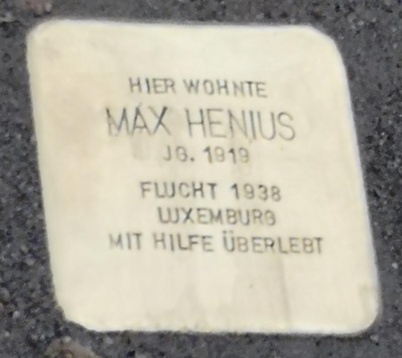 Stolperstein Max Henius, Foto: Dr. Ralf Forsbach