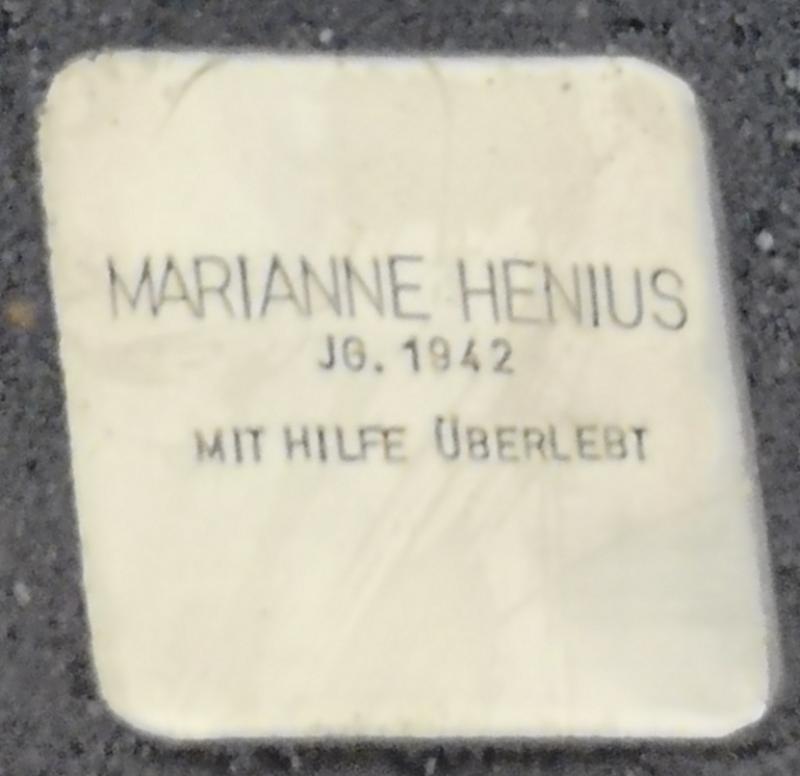 Stolperstein Marianne Henius, Foto: Dr. Ralf Forsbach