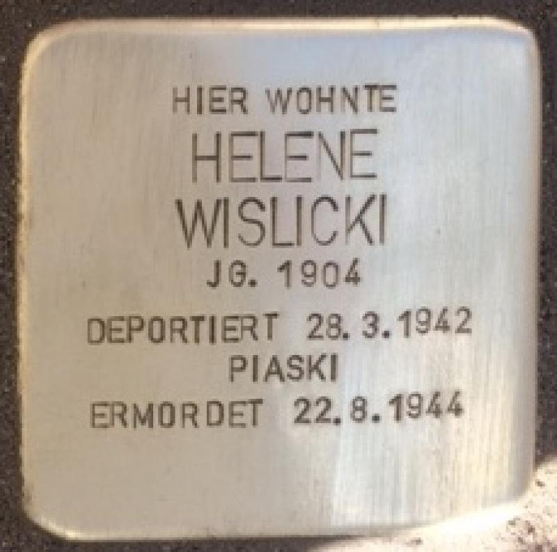 Stolperstein Helene Wislicki © Initiative Mitte
