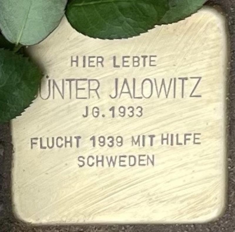 Stolperstein Günter Jalowitz © Sie waren Nachbarn