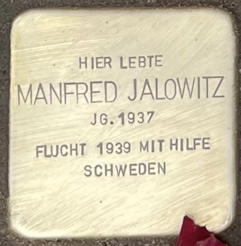 Stolperstein Manfred Jalowitz © Sie waren Nachbarn