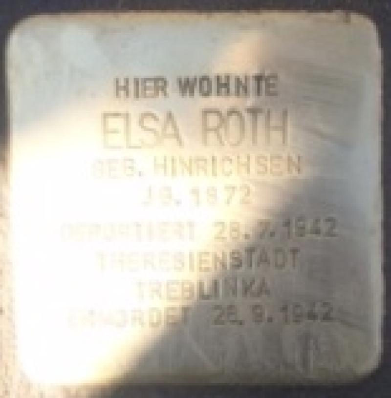 Stolperstein Elsa Roth © Familie