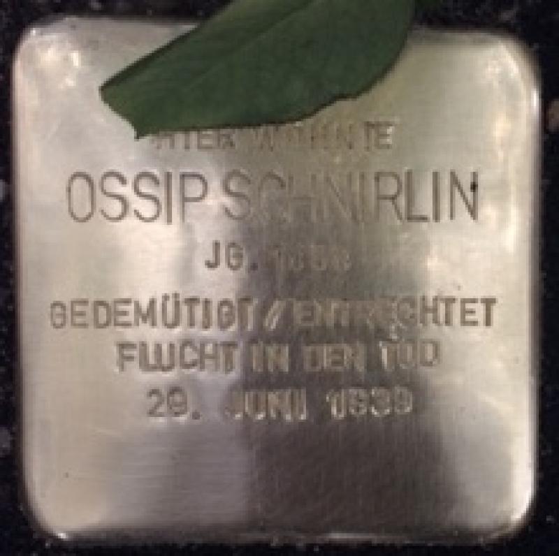Ossip Schnirlin © Stolperstein Initiative Mitte